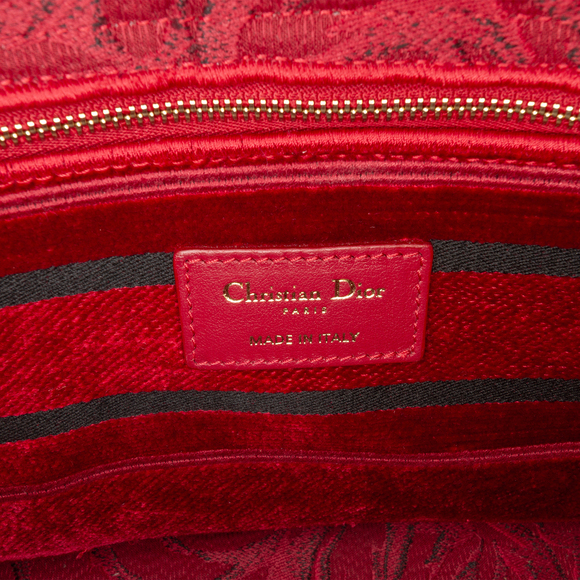 Pre-Loved Dior Medium Embroidered Velvet Roses Lady D Lite - Picture 5 of 12